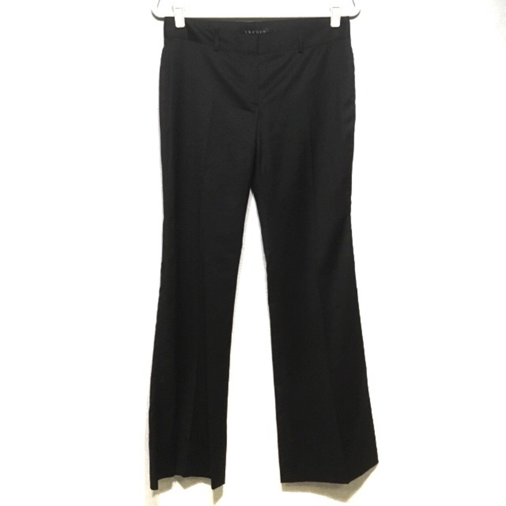 Theory Black Wool Blend Bootcut Trouser Pants
